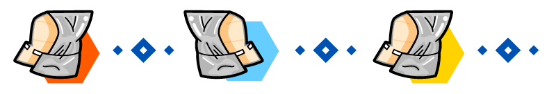 防災頭巾のライン・罫線イラスト