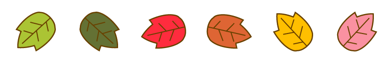 落ち葉ライン・罫線イラスト