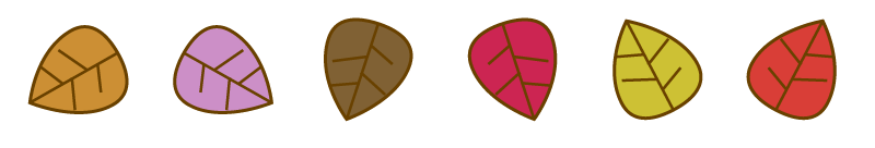 落ち葉ライン・罫線イラスト2