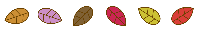 落ち葉ライン・罫線イラスト3