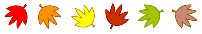 紅葉の葉ライン・罫線イラスト