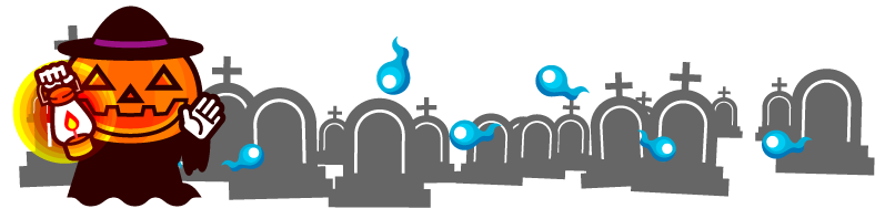 ジャックランタンのライン・罫線イラスト