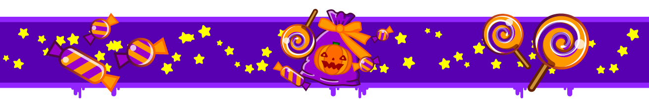 ハロウィンのお菓子ライン・罫線イラスト