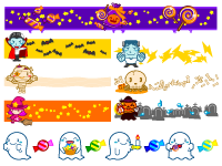 10月のライン・罫線イラスト