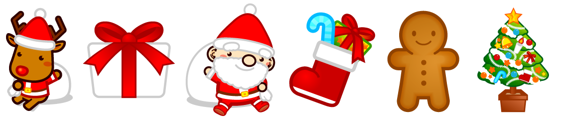 サンタクロースのライン・罫線イラスト