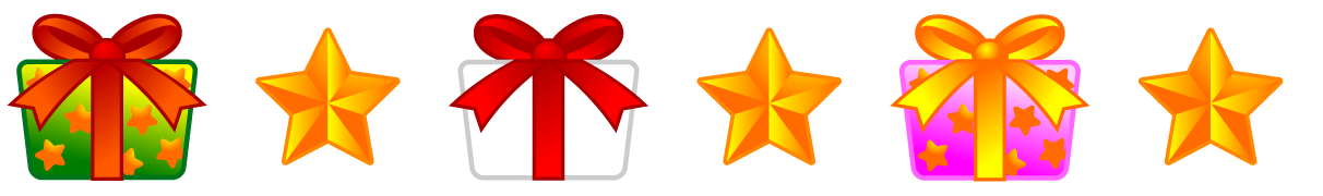 プレゼントと星のライン・罫線イラスト