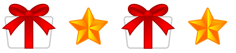 プレゼントと星のライン・罫線イラスト2