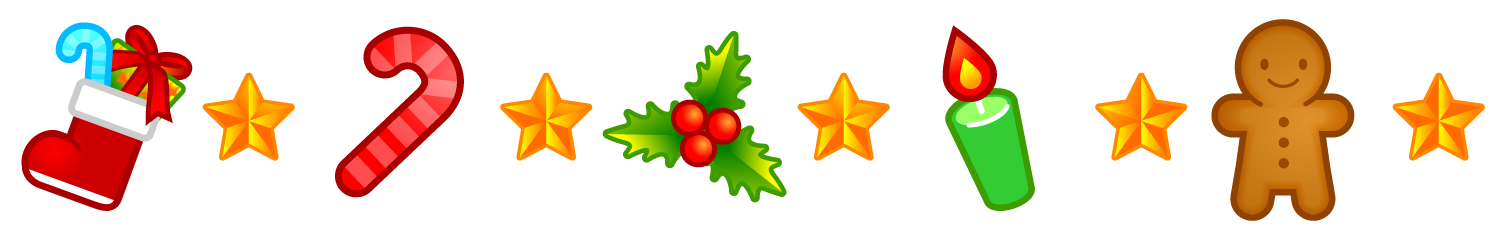 クリスマス飾りのライン・罫線イラスト