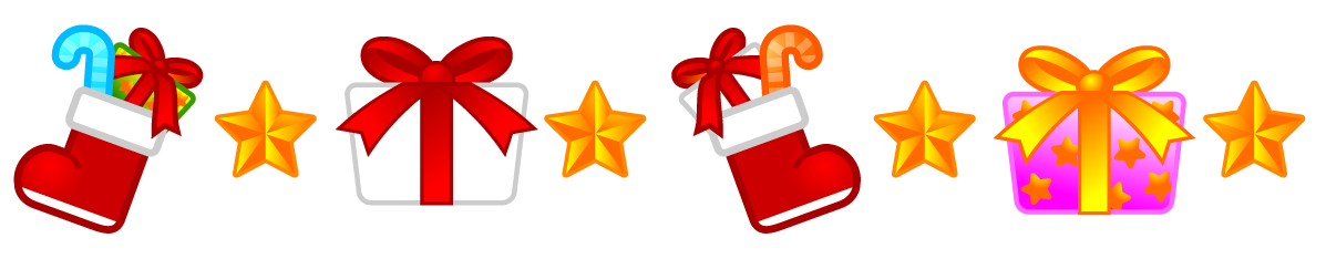 クリスマスブーツとプレゼントのライン・罫線イラスト