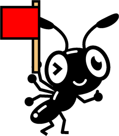 赤い旗を持つ蟻イラスト