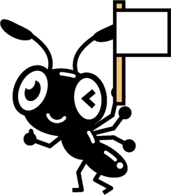 白い旗を持つ蟻イラスト