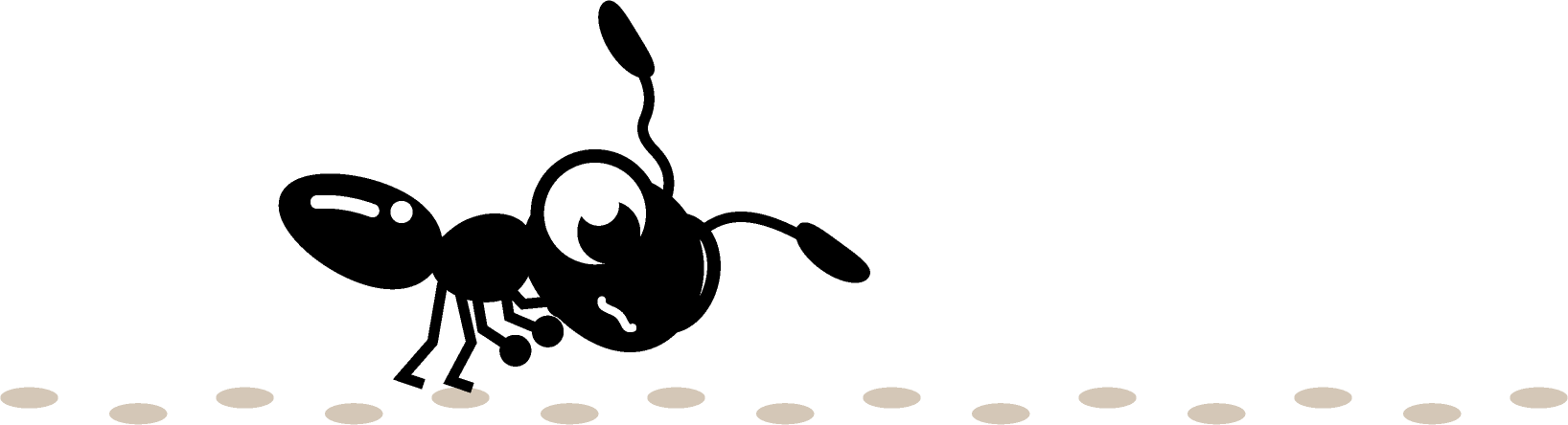 仲間の足跡を追う蟻イラスト