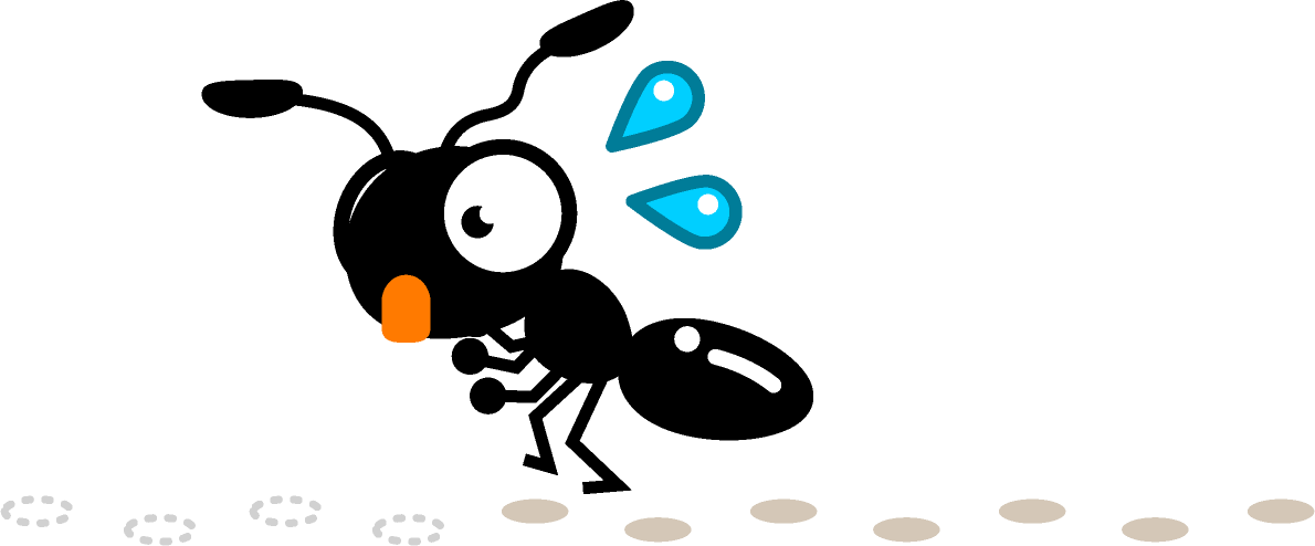 仲間の途中で足跡が消えて驚いているイラスト