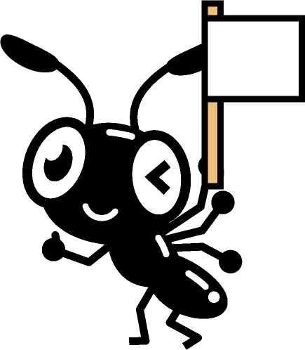 白い旗を持つ蟻イラスト