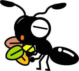 枯れ葉を運ぶ蟻イラスト
