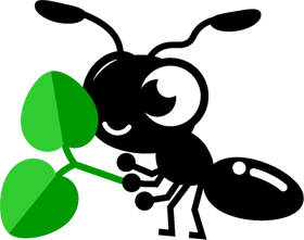 葉っぱを運ぶ蟻イラスト