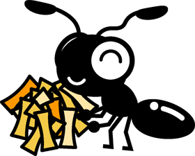 枯れ枝を運ぶ蟻イラスト