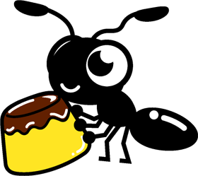 プリンを運ぶ蟻イラスト