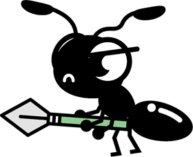 槍を持った蟻イラスト