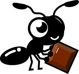 チョコレートを運ぶ蟻イラスト