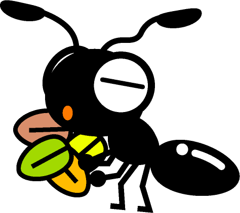 枯れ葉を運ぶ蟻イラスト