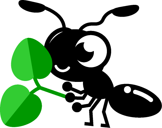 葉っぱを運ぶ蟻イラスト