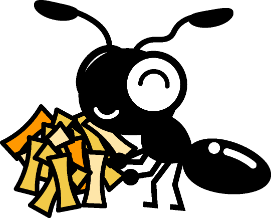 枯れ枝を運ぶ蟻イラスト
