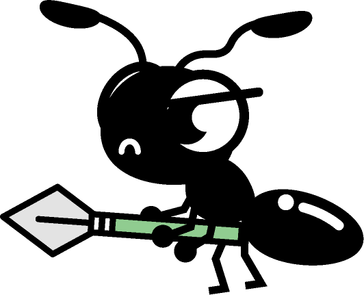 槍を持った蟻イラスト