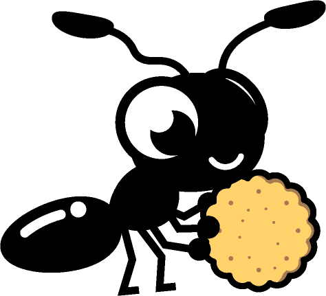 クッキーを運ぶ蟻イラスト