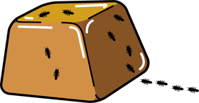 キャラメルに群がる蟻イラスト