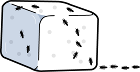 角砂糖に群がる蟻イラスト