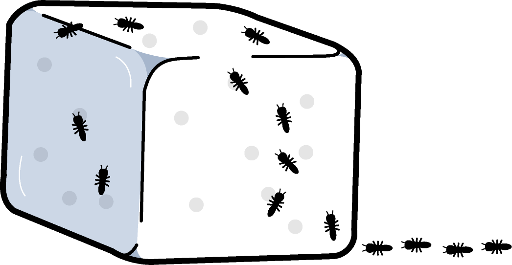 角砂糖に群がる蟻イラスト