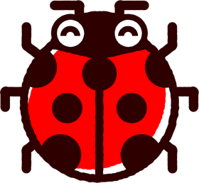 かわいいテントウムシのイラスト