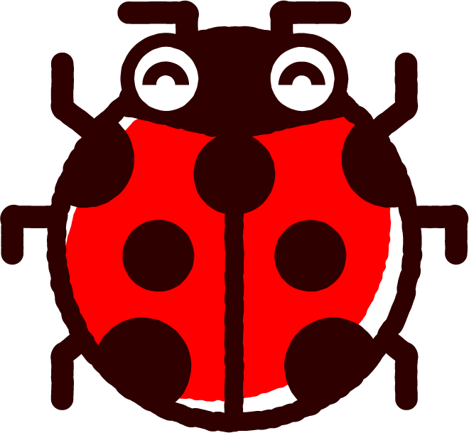 かわいいテントウムシのイラスト