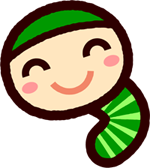 かわいい芋虫のイラスト_笑顔