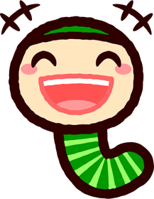 かわいい芋虫のイラスト_笑う