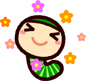 かわいい芋虫のイラスト_ご機嫌