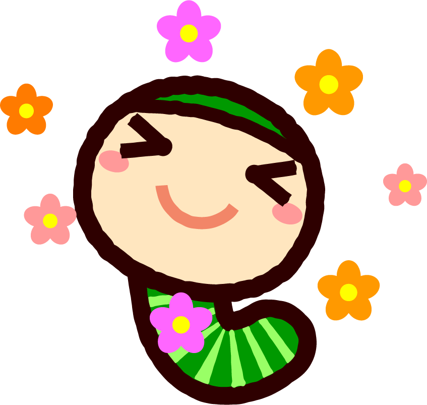 かわいい芋虫のイラスト_ご機嫌