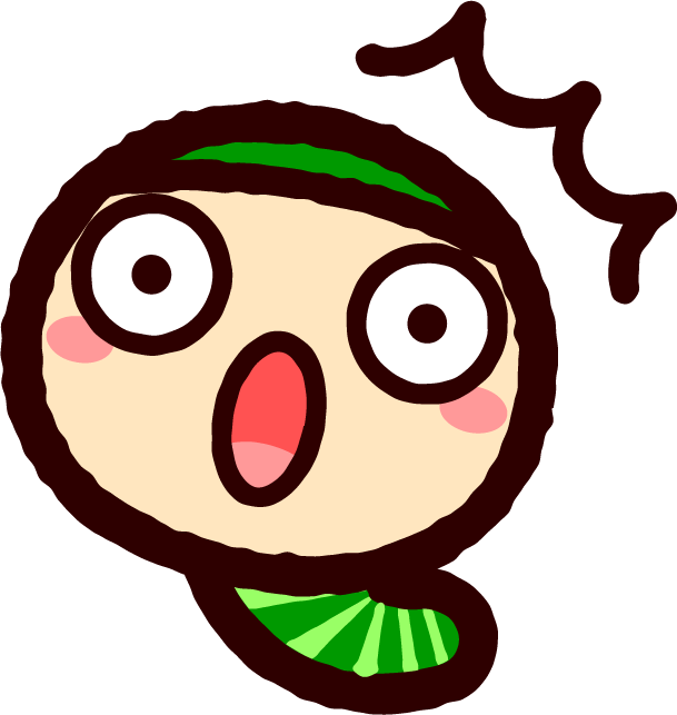 かわいい芋虫のイラスト_驚く