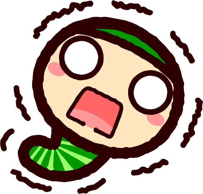 かわいい芋虫のイラスト_痙攣する