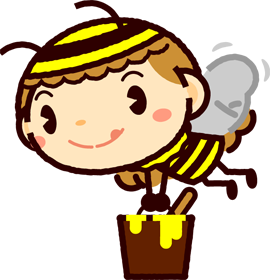 かわいいミツバチのイラスト_ハチミツを運ぶ