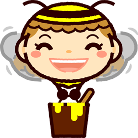 かわいいミツバチのイラスト_ハチミツを運ぶ2