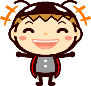 かわいいテントウムシのイラスト_笑う