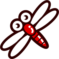 トンボのイラスト/赤