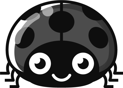 テントウムシのイラスト/グレースケール