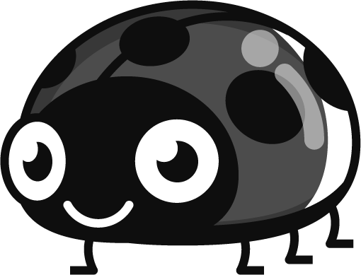 テントウムシのイラスト2/グレースケール