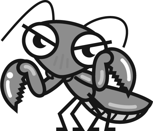 カマキリのイラスト/グレースケール