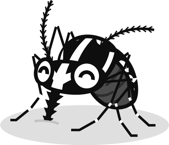 蚊のイラスト/血を吸う/グレースケール