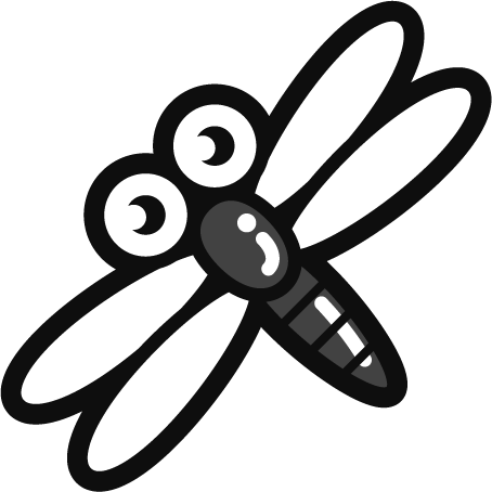 トンボのイラスト/赤/グレースケール