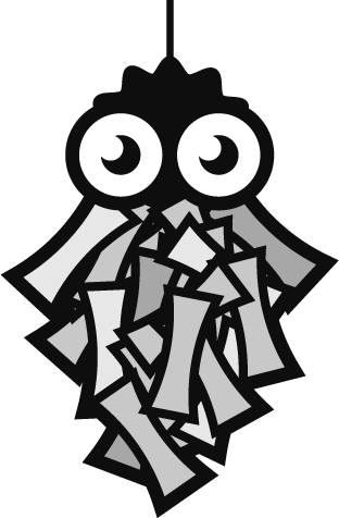 ミノムシのイラスト/グレースケール